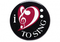 I LOVE TO SING BUTTON Black Pkg/6