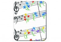 FLOWERS ON MUSIC MAGNET