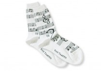 MUSIC NOTES Womens Socks White