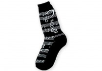 MUSIC NOTES Womens Socks Black