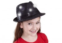 LIGHT-UP SEQUINED FEDORA Black