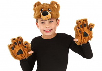 Plush BEAR HEADBAND & PAWS