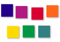 Music-Go-Rounds MINI WRITE-ON BLANKS in Boomwhacker colors