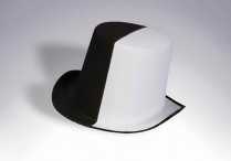 BLACK & WHITE FELT TOP HAT