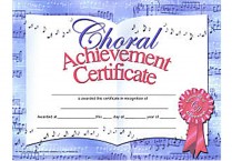 ACHIEVEMENT CERTIFICATE Choral