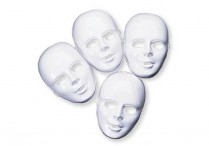PLASTIC WHITE FACE MASKS