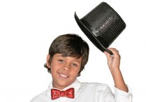 BLACK SEQUINED TOP HAT