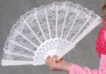 WHITE LACE FAN                                              