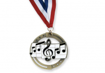 MUSIC STAFF MEDALLION & RIBBON