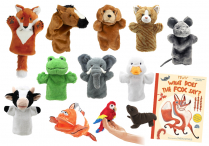 WHAT DOES THE FOX SAY? Hardback & 12 PUPPETS