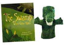 THE SWAMP WHERE GATOR HIDES Hardback & GATOR Puppet