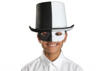BLACK & WHITE TOP HAT & MASK SET