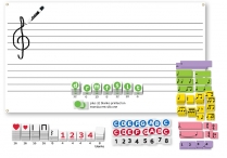Music-Go-Rounds MINI Sets (4), DOUBLE STAFF WALL CHART, & 5 Erasable Markers