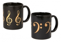 IRONSTONE MUGS Treble & Bass Clef Set