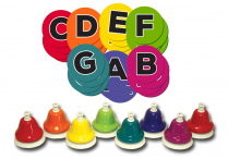 Chroma-Notes 8-NOTE DESKBELLS and Music-Go-Rounds ALPHADOTS Set 2