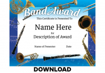 BAND ACHIEVEMENT Downloadable Certificate
