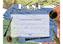 ACHIEVEMENT AWARD CERTIFICATE Band