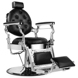 CALICO JACK Barber Chair - Silverchrome Frame(Black Leather)
