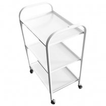 Trolley - 3 Tier Narrow MEDIUM  (White) (83h x 56w x 37d)