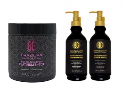 Brazilian Gold Combo-B-tox 500g Platinum,HomeCare Shamp&Cond