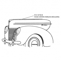 Hood Center Molding - Deluxe - 1940 Ford Car