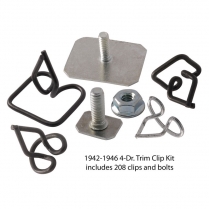 Body Trim Clip Kit - 4 Door Car - 1942-46 Ford Car  