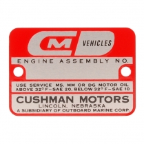 Engine Nameplate Emblem - All cast iron engines  - 1959-65 Cushman Scooter