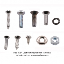 Interior Trim Screw Kit - Stainless - Cabriolet - 1933-34 Ford Car