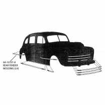 Fender Molding - LH Rear - 1947-48 Ford Car