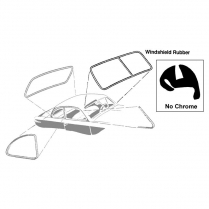 Windshield Seal - No Chrome Groove - Closed Car (Except Victoria) - 1949-51 Ford Car