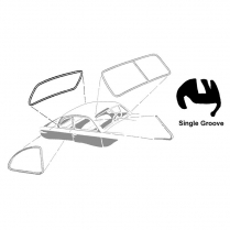 Back Glass Seal - Single Groove for Chrome - 1949-51 Ford Car