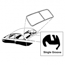 Windshield Seal - Single Groove for Chrome - Victoria & Convertible - 1949-51 Ford Car