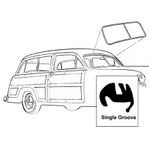 Windshield Seal - Single Groove for Chrome - 1949-50 Ford Station Wagon