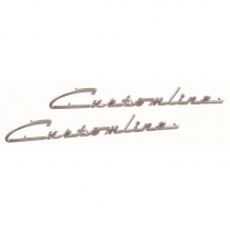 Door Script or Emblem - Chrome - "Customline" - 1955 Ford Car