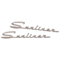 Door Script or Emblem - Chrome - Sunliner - 1955-56 Ford Car
