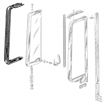 Vent Window Rubber Seals - Pair - 2 and 4 Door Sedan, Sedan Delivery, and Wagon - 1955-56 Ford Car, 1955-56 Mercury Car