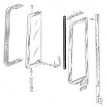 Back Edge of Vent Window Seals - 2 & 4 Door Sedan - 1955-56 Ford Car