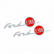 Nameplate Emblem - "Ford F-100" - Hood Side - 1955 Ford Truck