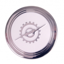 Horn Button - Stainless Steel with White Paint - 1953-60 Ford Truck    