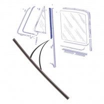 Back Edge of Vent Window Seals - with Metal Insert - 1953-55 Ford Truck
