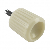 Radio Knob - White w/White Plastic Insert - w/Shaft Installed - 1960-63 Ford Car