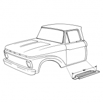 Running Board Step Plate - LH - 1961-64 Ford Truck