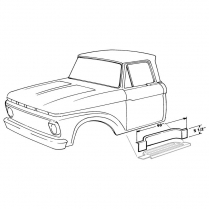 Running Board Step Plate Riser - LH - 1961-64 Ford Truck