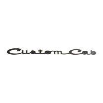 Door Emblem - Custom Cab - Satin Black - 1961-66 Ford Truck