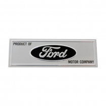 Scuff Plate Nameplate Emblem - "PRODUCT OF FORD MOTOR COMPANY" - Black - 1966-67 Ford Bronco, 1963-66 Ford Car