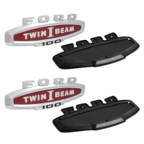 Twin I-Beam Fender Emblem & Pad Set - 1966 Ford Truck