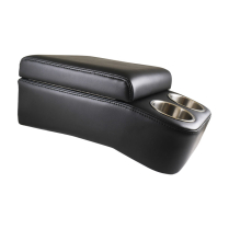 Bench Seat Center Console with Cup Holders - Black - 1967-79 Ford Truck