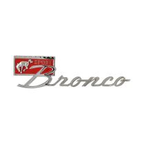 Fender Emblem - Chrome w/Red - "Bronco Sport" - 1967-77 Ford Bronco
