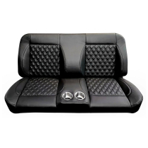 Full 60" Bench Seat Assembly  - Black with Diamond Inserts - 1967-86 Ford Truck - Drop Ship Item**