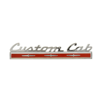 Side Nameplate Emblem - "Custom Cab" - 1967 Ford Truck